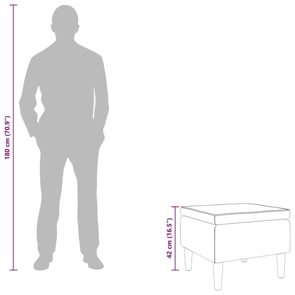 Hocker mit Holzbeinen Rosa Samt