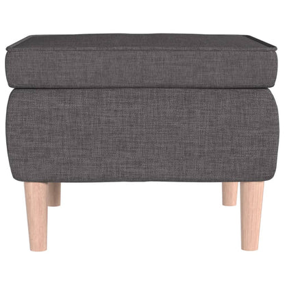 Hocker mit Holzbeinen Dunkelgrau Stoff