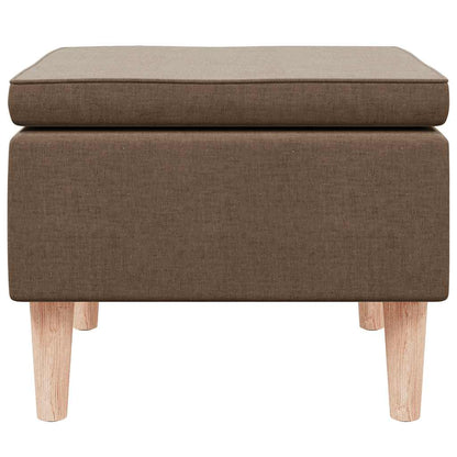 Hocker mit Holzbeinen Braun Stoff