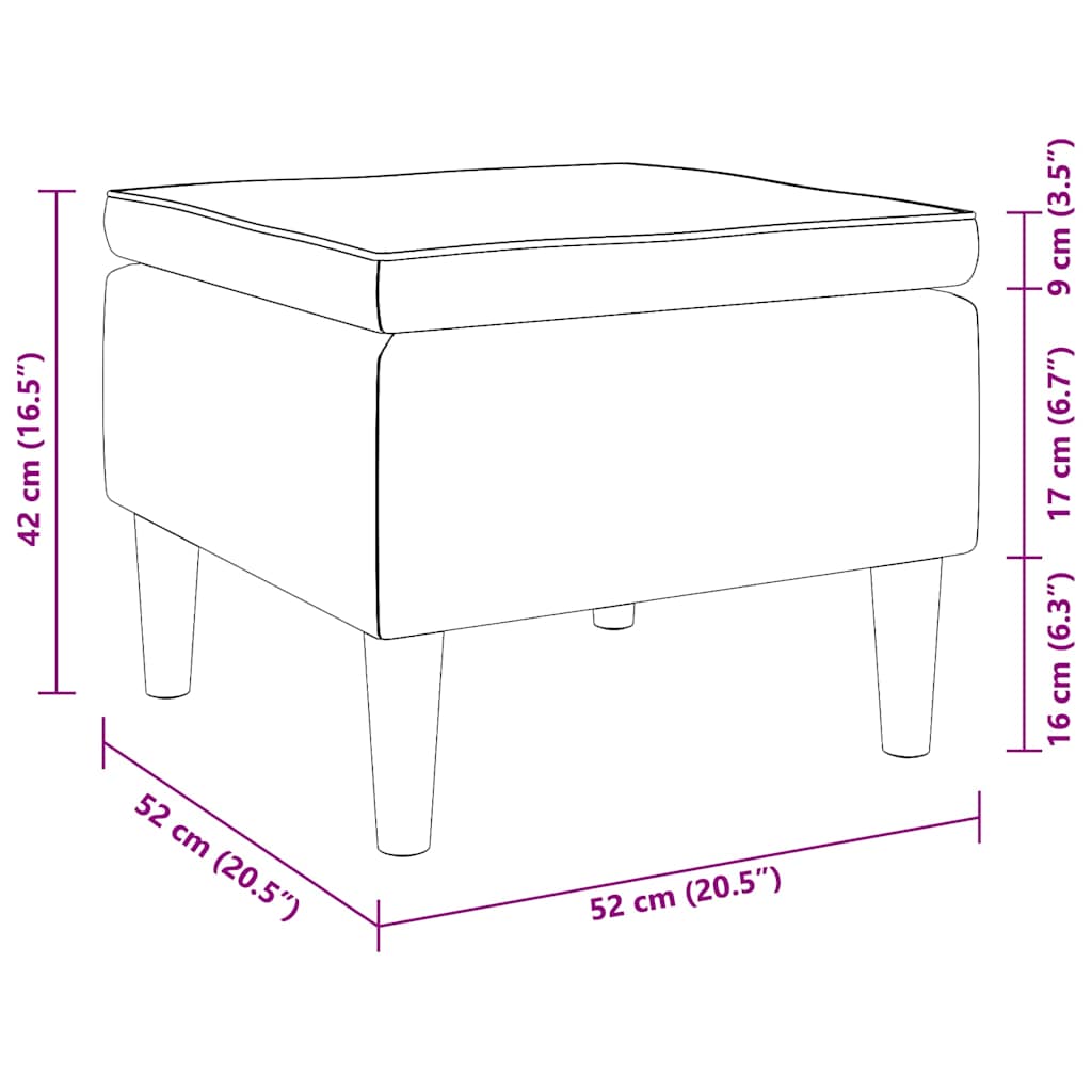Hocker mit Holzbeinen Braun Stoff