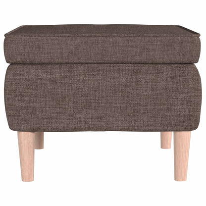 Hocker mit Holzbeinen Taupe Stoff