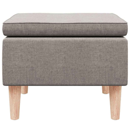 Hocker mit Holzbeinen Taupe Stoff