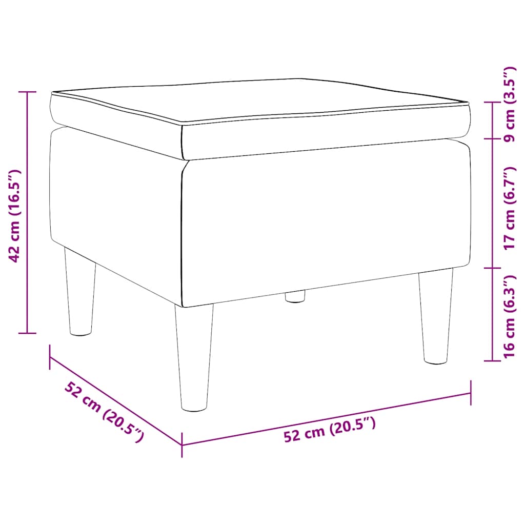 Hocker mit Holzbeinen Taupe Stoff