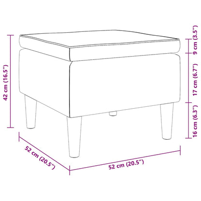 Hocker mit Holzbeinen Creme Stoff