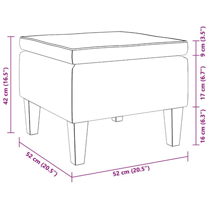 Hocker mit Holzbeinen Blau Samt