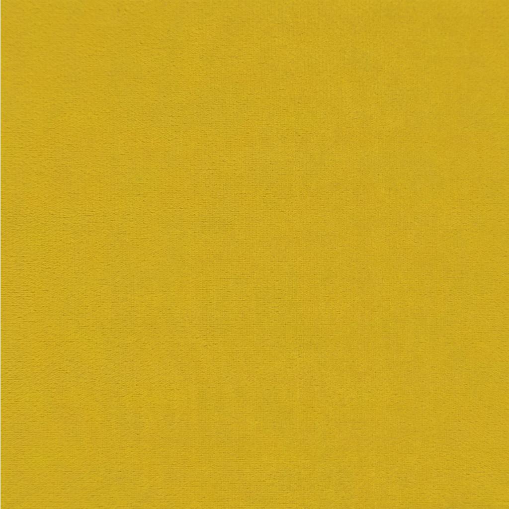 Hocker mit Holzbeinen Gelb Samt