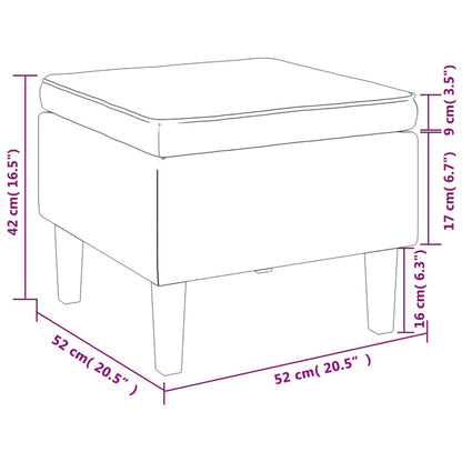 Hocker mit Holzbeinen Braun Samt