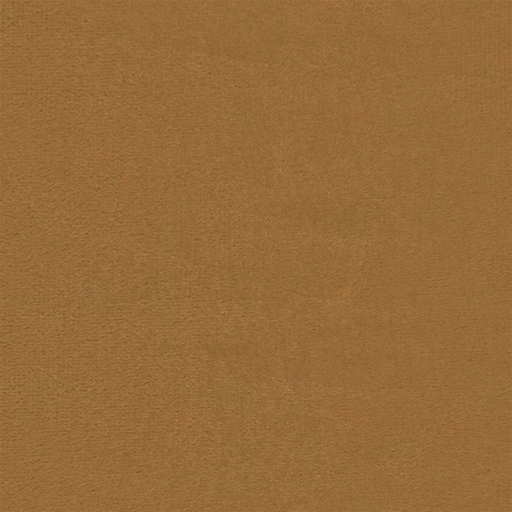 Hocker mit Holzbeinen Braun Samt