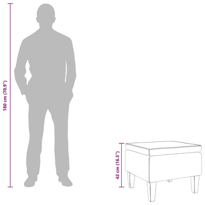Hocker mit Holzbeinen Braun Samt