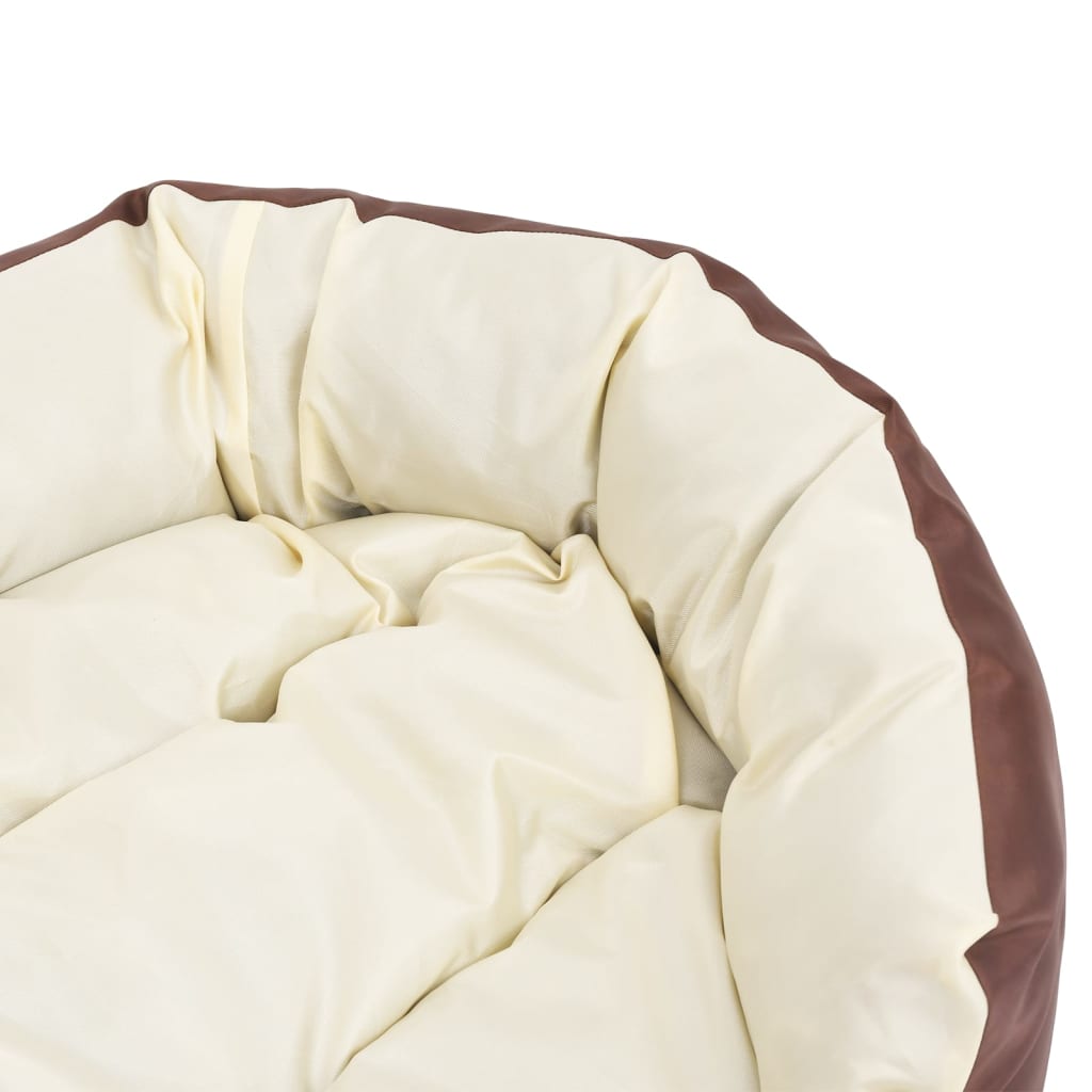 Hundekissen Wendbar und Waschbar Braun und Creme 85x70x20 cm