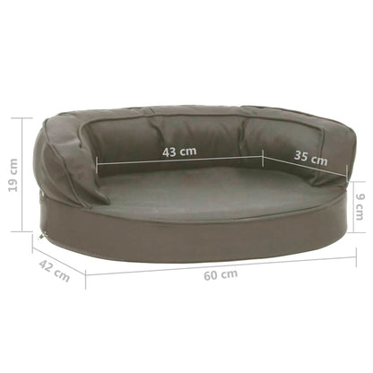 Hundematratze Ergonomisch 60x42 cm Leinenoptik Dunkelgrau