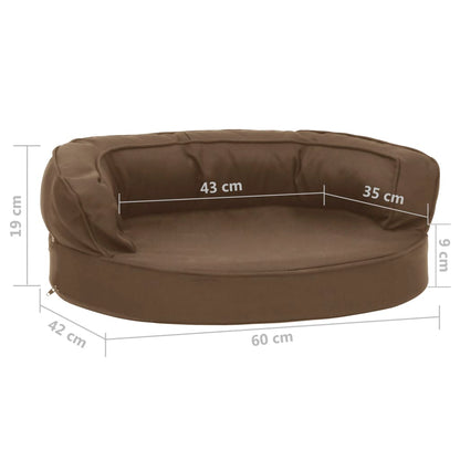 Hundematratze Ergonomisch 60x42 cm Leinenoptik Braun