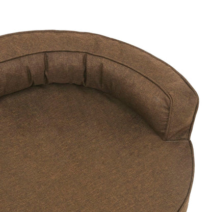 Hundematratze Ergonomisch 75x53 cm Leinenoptik Braun