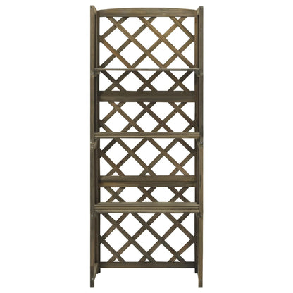 Spalier mit Ablagen Grau 55x30x140 cm Massivholz Tanne