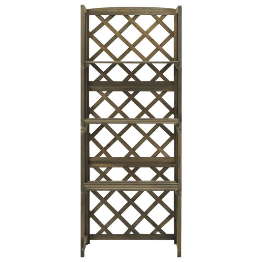Spalier mit Ablagen Grau 55x30x140 cm Massivholz Tanne