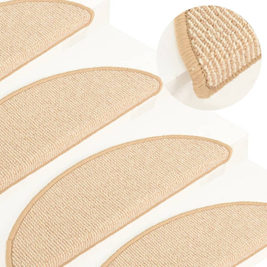 Stufenmatten 15 Stk. 56x17x3 cm Creme Halbrund