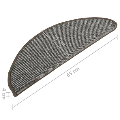 Stufenmatten 15 Stk. 65x21x4 cm Grau Halbrund Groß