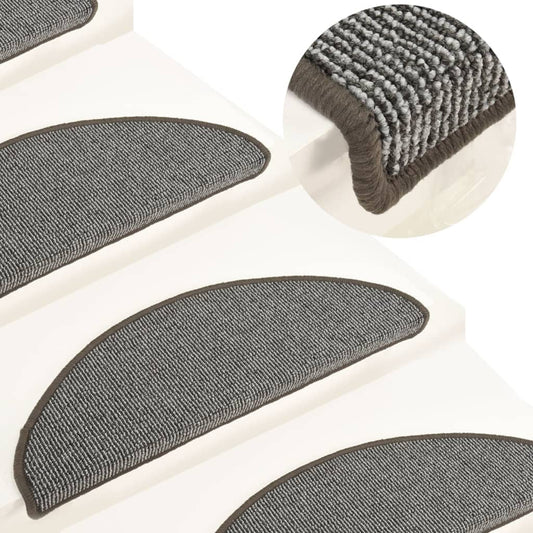 Stufenmatten 15 Stk. 65x21x4 cm Grau Halbrund Groß