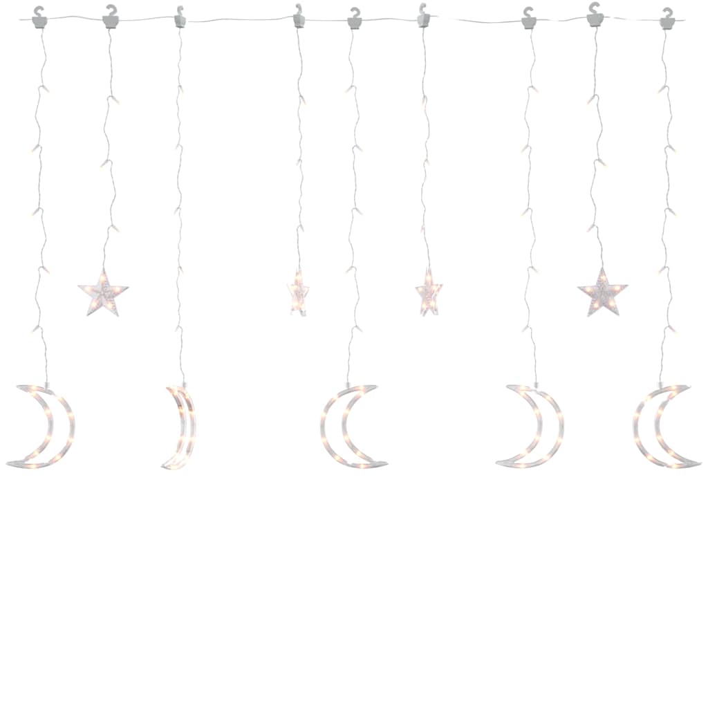 Lichterketten Stern und Mond Fernbedienung 345 LEDs Warmweiß