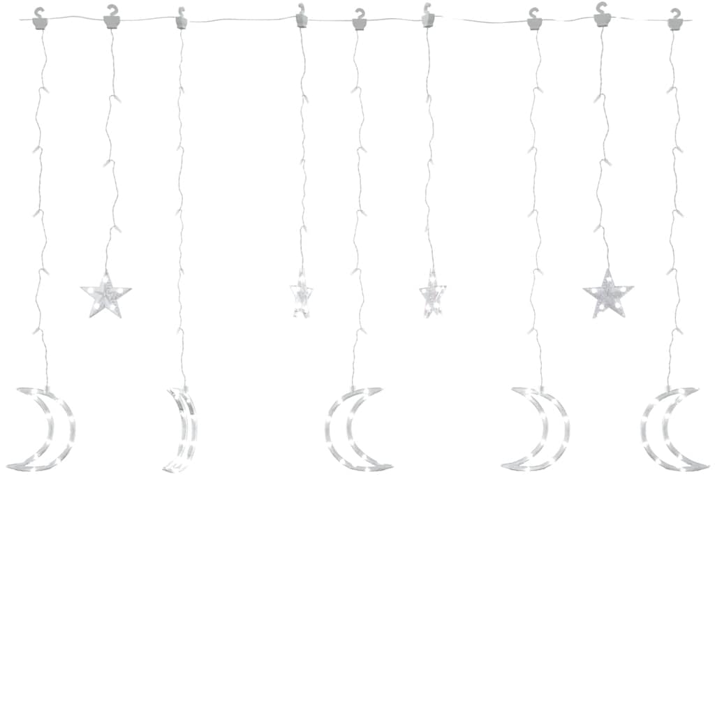 Lichterketten Stern und Mond Fernbedienung 345 LED Kaltweiß