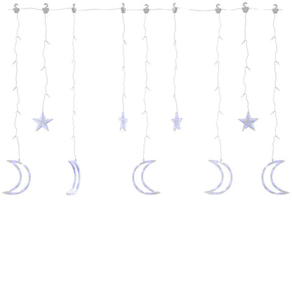 Lichterketten Stern und Mond Fernbedienung 345 LED Blau