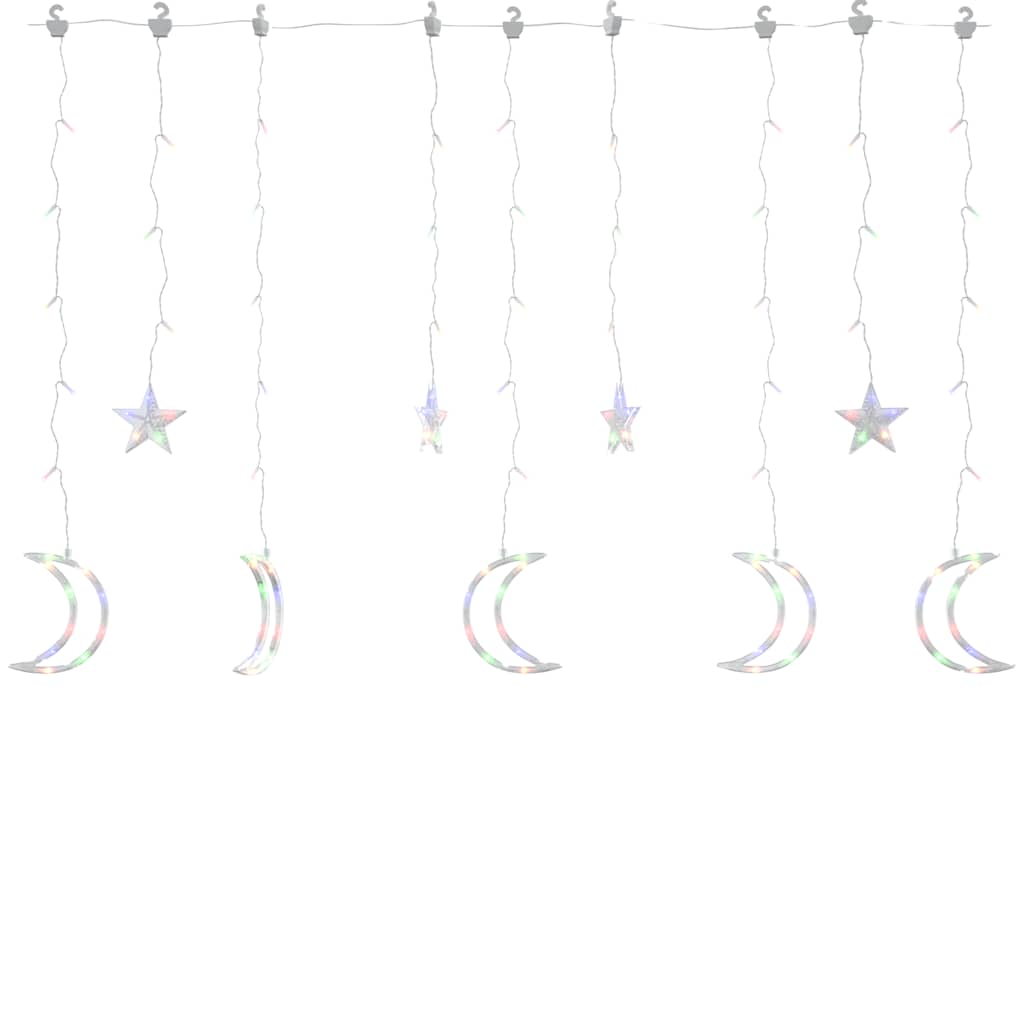 Lichterketten Stern und Mond Fernbedienung 345 LED Bunt
