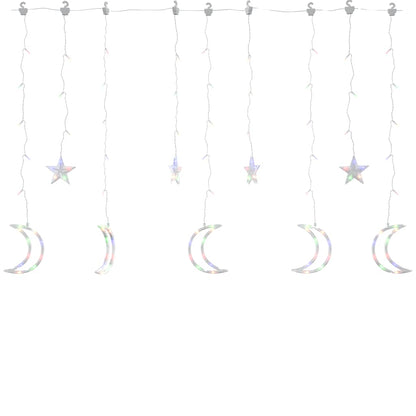 Lichterketten Stern und Mond Fernbedienung 345 LED Bunt
