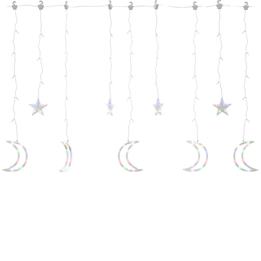 Lichterketten Stern und Mond Fernbedienung 345 LED Bunt