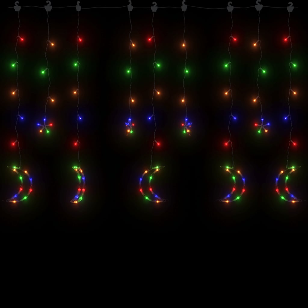 Lichterketten Stern und Mond Fernbedienung 345 LED Bunt