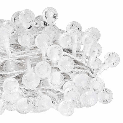 Lichterkette Kugeln 20 m 200 LED Kaltweiß 8 Funktionen