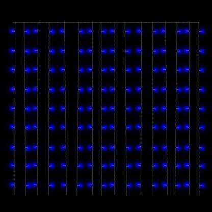 LED-Lichtervorhang 3x3 m 300 LED Blau 8 Funktionen