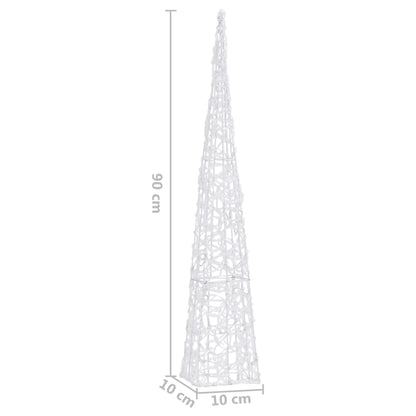 LED-Leuchtkegel Acryl Deko Warmweiß 90 cm