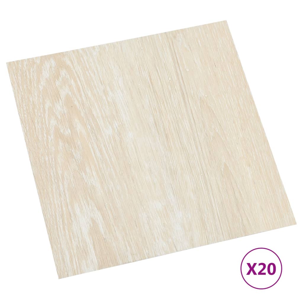 PVC Fliser Selvklæbende 20 stk 1,86 m² Beige