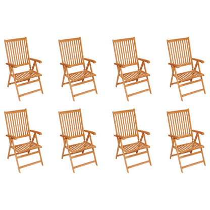 Verstellbare Gartenstühle mit Auflagen 8 Stk. Massivholz Teak
