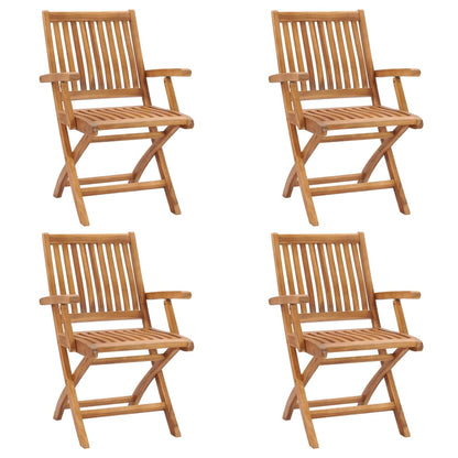 Klappbare Gartenstühle 4 Stk. Massivholz Teak