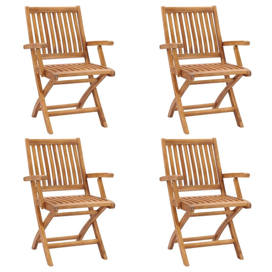 Klappbare Gartenstühle 4 Stk. Massivholz Teak
