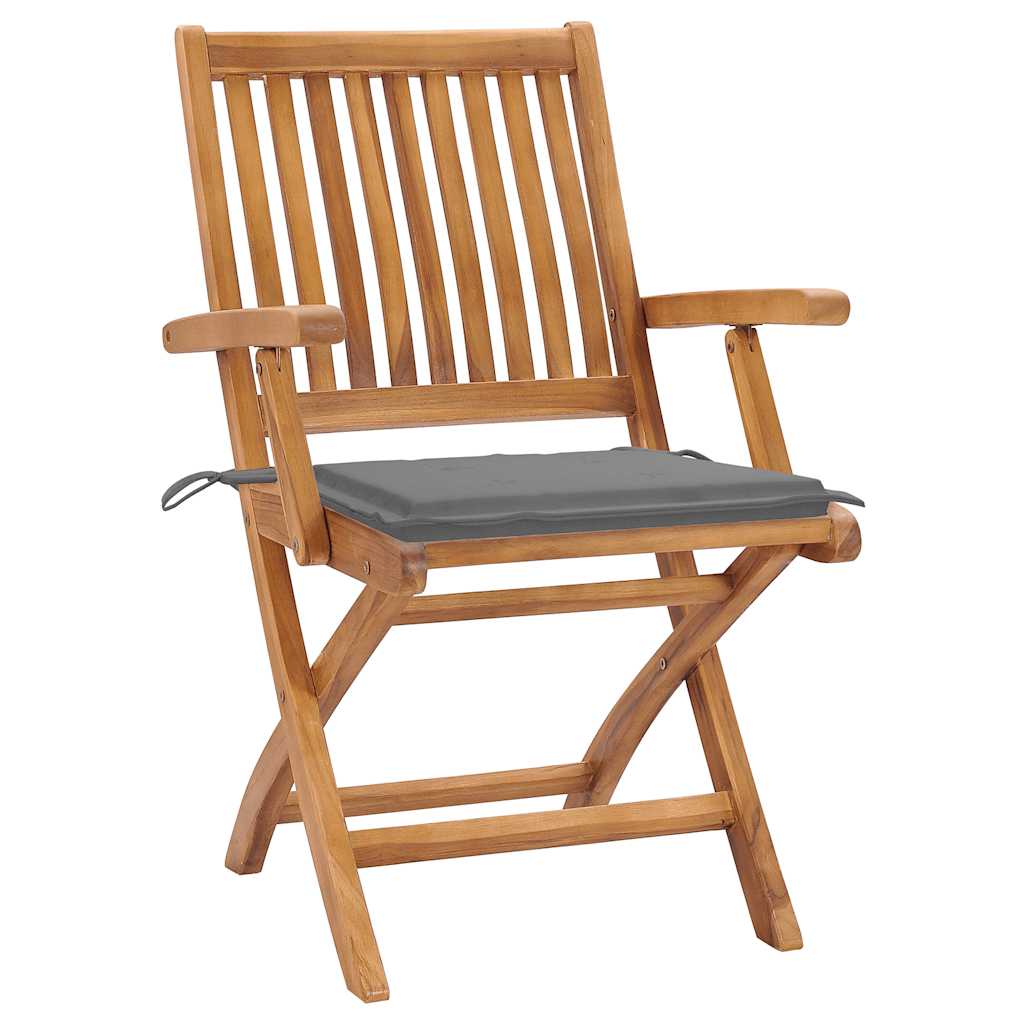 Klappbare Gartenstühle mit Kissen 8 Stk. Massivholz Teak