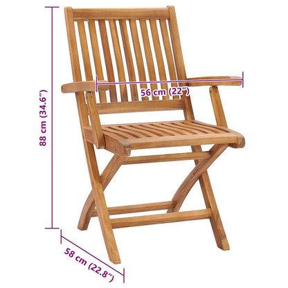 Klappbare Gartenstühle mit Kissen 8 Stk. Massivholz Teak