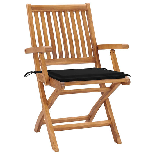 Klappbare Gartenstühle mit Kissen 8 Stk. Massivholz Teak