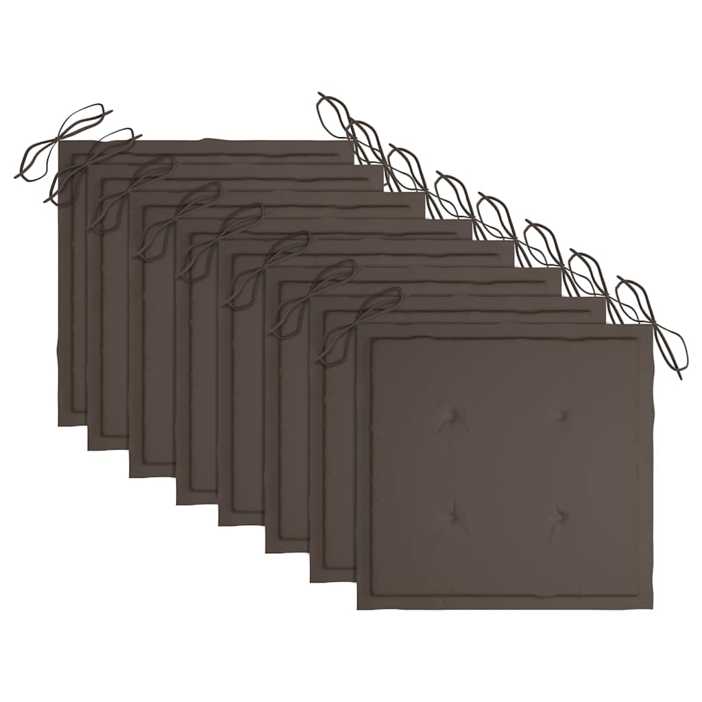 Klappbare Gartenstühle mit Kissen 8 Stk. Massivholz Teak