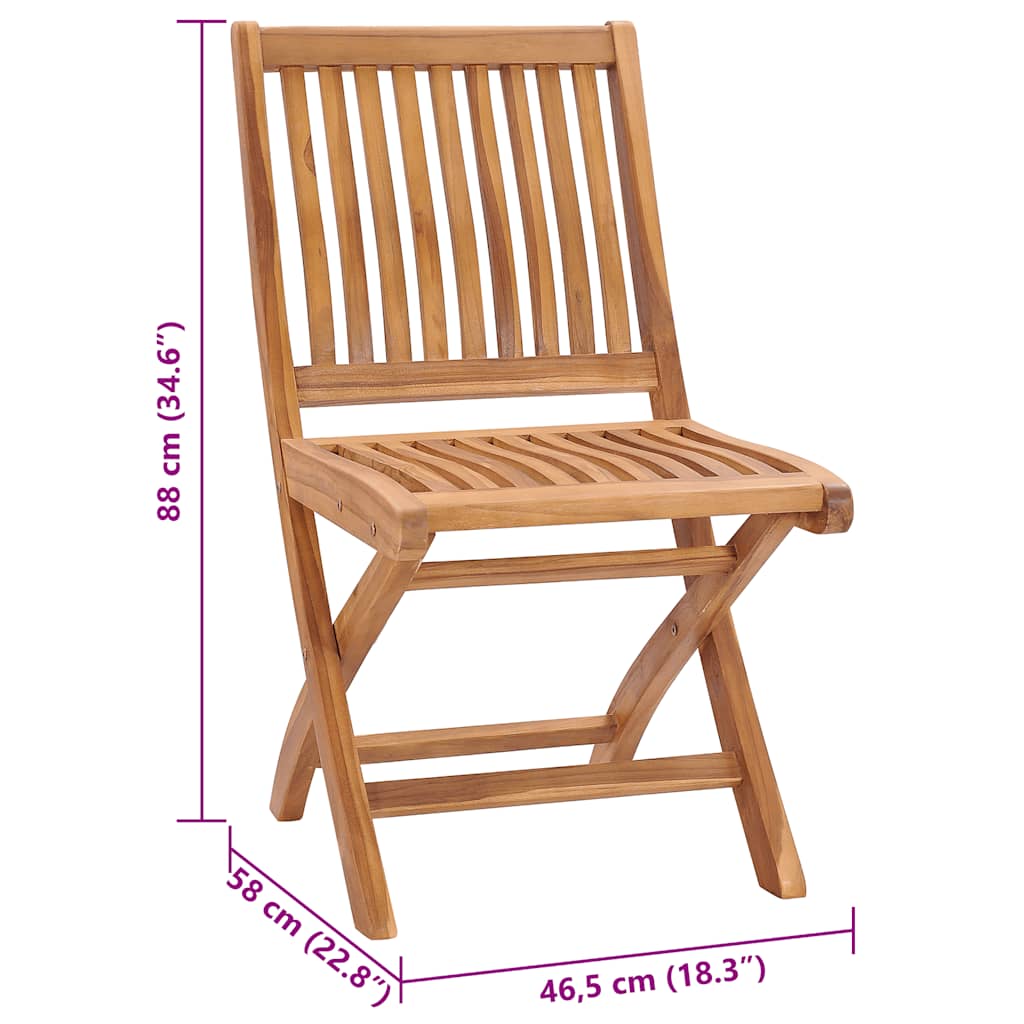 Klappbare Gartenstühle mit Kissen 6 Stk. Massivholz Teak