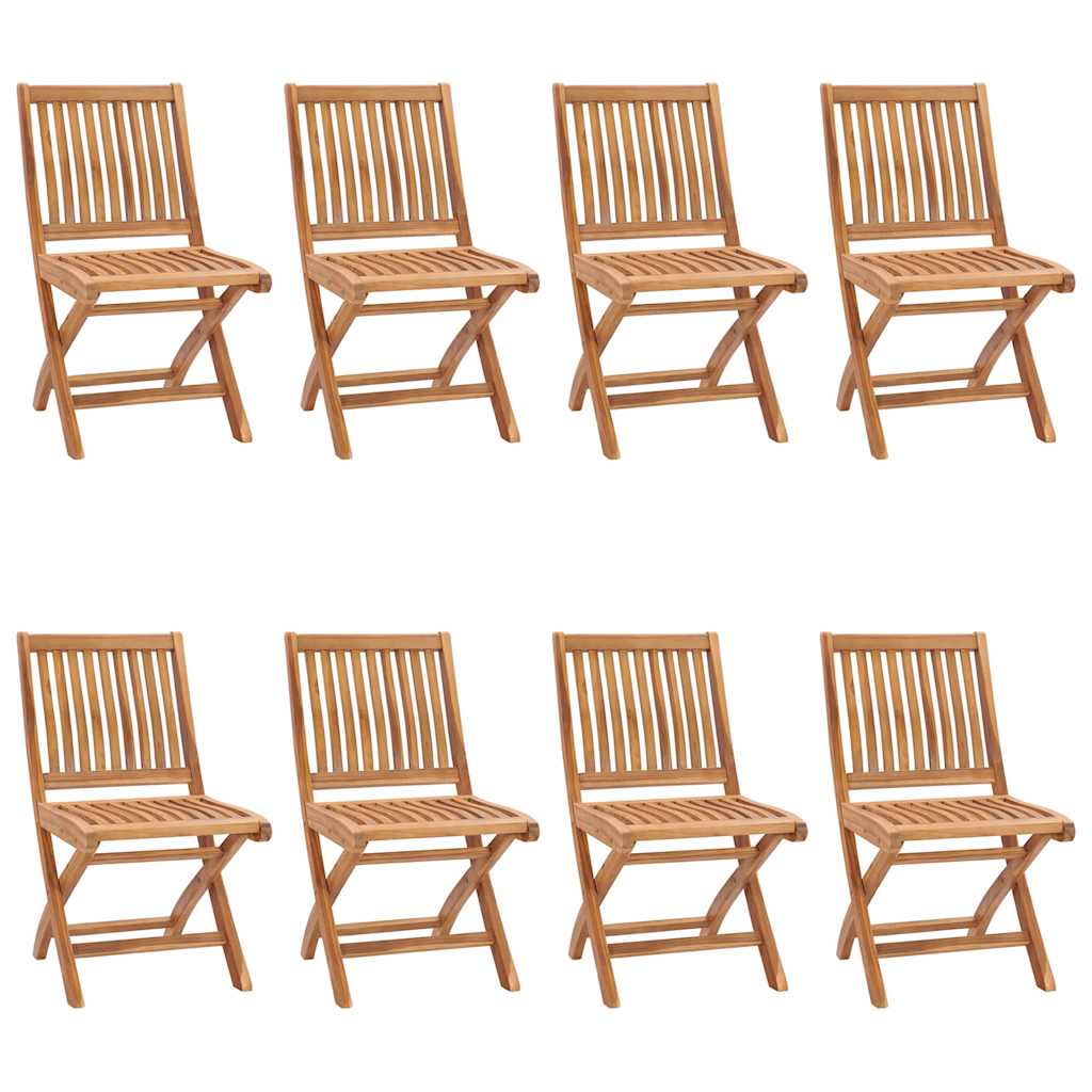 Klappbare Gartenstühle mit Kissen 8 Stk. Massivholz Teak