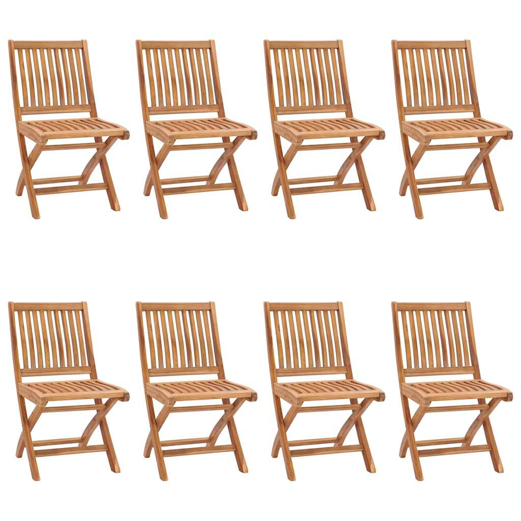 Klappbare Gartenstühle mit Kissen 8 Stk. Massivholz Teak