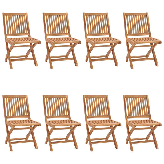Klappbare Gartenstühle mit Kissen 8 Stk. Massivholz Teak