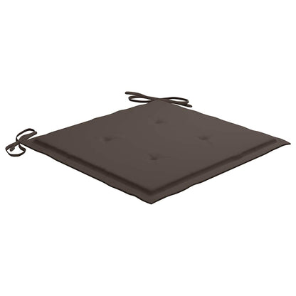 Gartenstühle mit Taupe Kissen 8 Stk. Massivholz Teak