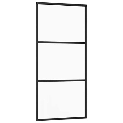 Schiebetür ESG-Glas und Aluminium 90x205 cm Schwarz