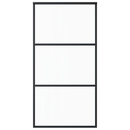 Schiebetür ESG-Glas und Aluminium 102x205 cm Schwarz