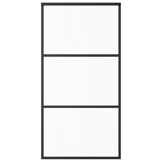 Schiebetür ESG-Glas und Aluminium 102x205 cm Schwarz