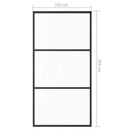 Schiebetür ESG-Glas und Aluminium 102x205 cm Schwarz