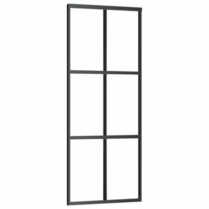 Schiebetür ESG-Glas und Aluminium 76x205 cm Schwarz